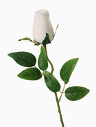 Цветы искусственные "Роза бутон бархат" 43 см, (бутон-h-7см) белый - фото 809138974