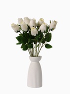 Цветы искусственные "Роза бутон бархат" 43 см, (бутон-h-7см) белый - фото 809195706