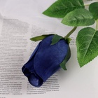 Цветы искусственные "Роза бутон бархат" 43 см, (бутон-h-7см)  синий - фото 809138975