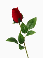 Цветы искусственные "Роза бутон бархат" 43 см, (бутон-h-7см) красный - фото 809138980