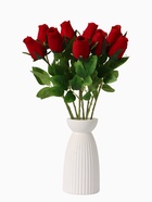 Цветы искусственные "Роза бутон бархат" 43 см, (бутон-h-7см) красный - фото 809195708