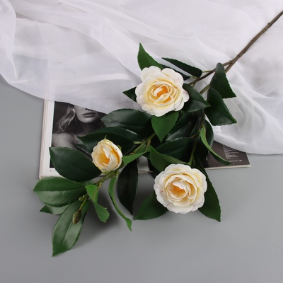 Цветы искусственные «Камелия», h=85 см, белые