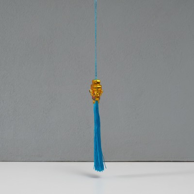 Подвеска текстиль, пластик «Китайский лев», голубая, 2×4×14 см