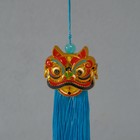 Подвеска текстиль, пластик "Китайский лев" голубая 2х4х14 см - Фото 3
