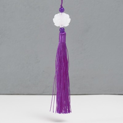 Подвеска текстиль, пластик «Кисть. Лотос», фиолетовая, 1.2×2.7×14.5 см