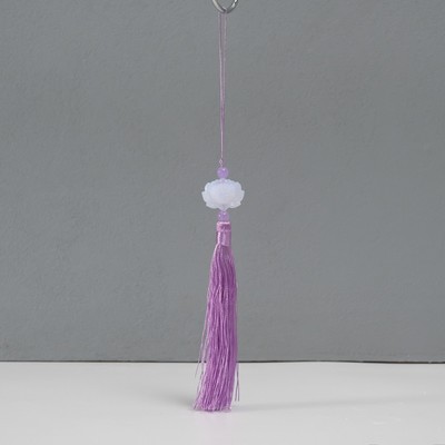 Подвеска текстиль, пластик «Кисть. Лотос», сиреневая, 1.2×2.7×14.5 см