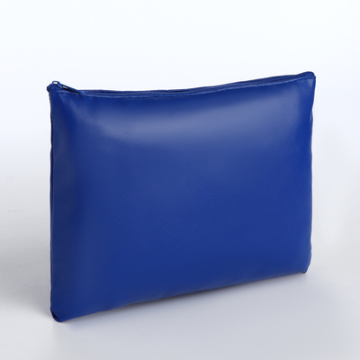 Косметичка на молнии, плоская, средний размер, однотонная, синяя
