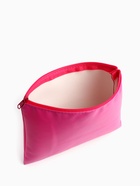 Косметичка на молнии, плоская, средний размер, однотонная, малиновая - Фото 2