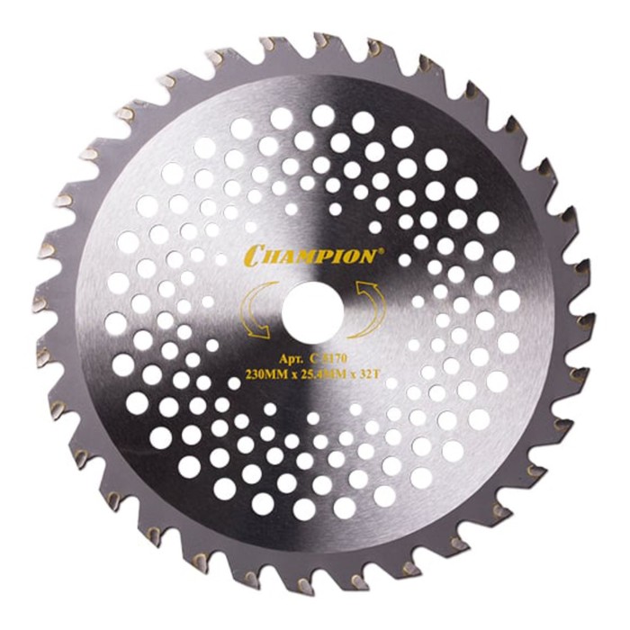 Нож для триммера CHAMPION Strong C5170, с зубцами из твердого сплава, 32 зуба, 230×25.4 мм - Фото 1