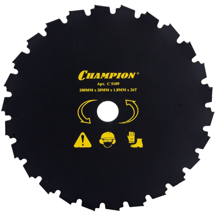 Нож для триммера CHAMPION C5109, с остроугольными зубцами, 26 зубьев, 200×20 мм