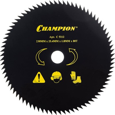 Нож для триммера CHAMPION C5112, с остроугольными зубцами, 80 зубьев, 230×25.4 мм