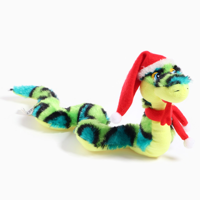 Мягкая игрушка «Змея», в новогоднем колпаке, 16 см