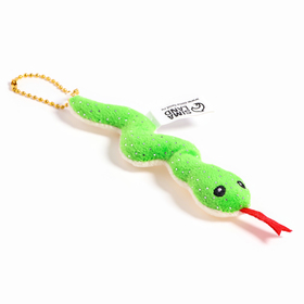 Мягкая игрушка «Змея», с блёстками, на подвесе, 11 см, цвет МИКС