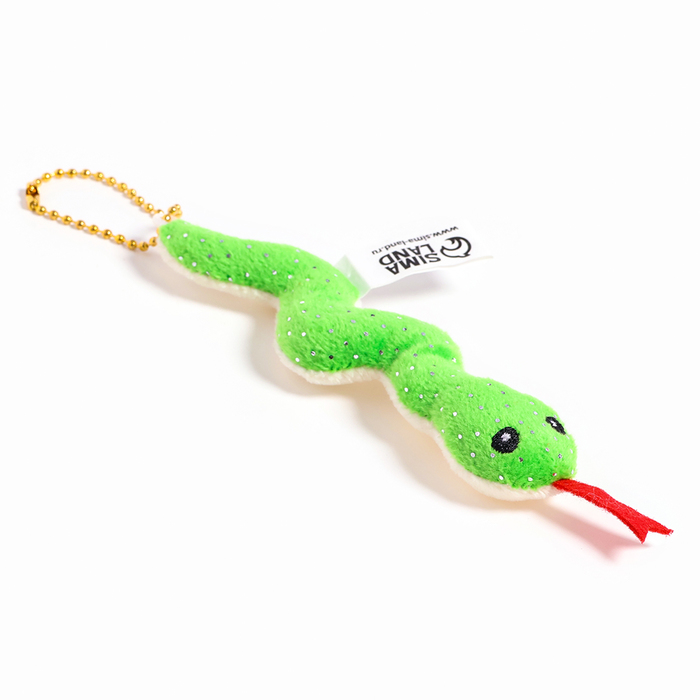 Мягкая игрушка «Змея», с блёстками, на подвесе, 11 см, цвет МИКС - Фото 1