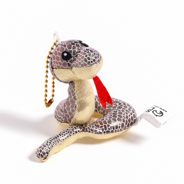 Мягкая игрушка «Змея», блестящая, на подвесе, 7 см, цвет МИКС - Фото 1