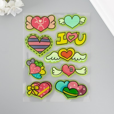 Интерьерные наклейки на стекло, окно «Любовь окрыляет», силикон, фосфорные, 20×16 см