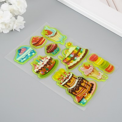 Интерьерные наклейки на стекло, окно «Сладости», силикон, фосфорные, 20×16 см