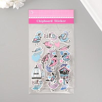 Наклейки для творчества «Птички», набор 2 листа, 22×12.5 см