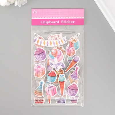 Наклейки для творчества «День рождения», набор 2 листа, 22×12.5 см