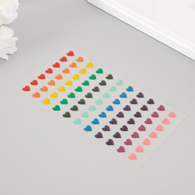 Наклейка пластик "Палитра сердечек" 20х9 см