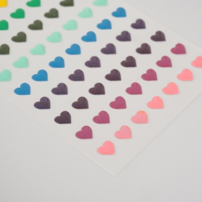 Наклейка пластик "Палитра сердечек" 20х9 см