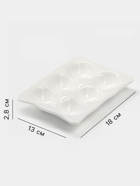 Подставка для яиц Magistro «Бланш», 6 секций, 18×13 см, фарфор, белая