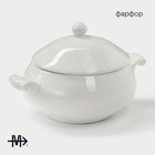 Супница Magistro «Бланш», 600 мл, 20.5×15 см, фарфор, белая - Фото 2