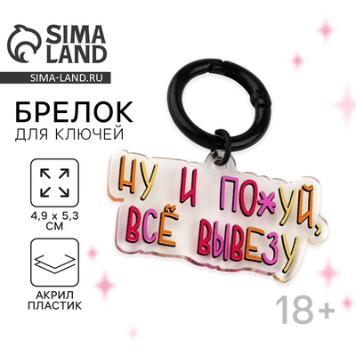 Брелок для ключей «Ну и похуй», 18+, 4.9×5.3 см