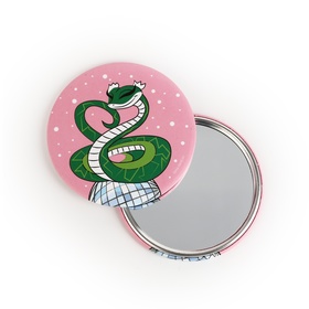 Зеркальце карманное "Зеленая змейка", диам.7 см