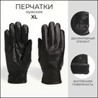 Перчатки мужские, размер XL, с утеплителем, цвет чёрный - фото 322041400