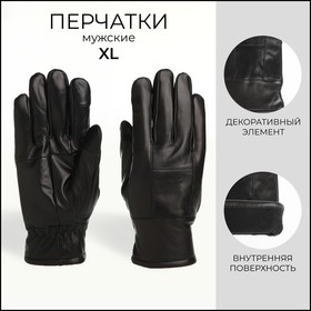 Перчатки мужские, размер XL, с утеплителем, цвет чёрный