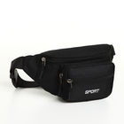 Сумка поясная на молнии, 30×10×14 см, с наружными карманами, чёрная - Фото 2