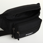 Сумка поясная на молнии, 30×10×14 см, с наружными карманами, чёрная - Фото 6