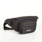 Сумка поясная на молнии, 30×10×14 см, с наружными карманами, серая - Фото 2