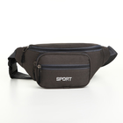 Сумка поясная на молнии, 30×10×14 см, с наружными карманами, серая - Фото 3