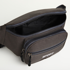 Сумка поясная на молнии, 30×10×14 см, с наружными карманами, серая - Фото 6