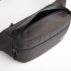 Сумка поясная на молнии, 2 наружных кармана, 36×10×14 см, серая - Фото 6