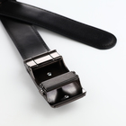 Ремень мужской для полных, ширина 3.5 см, пряжка автомат, чёрный - Фото 4