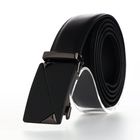 Ремень мужской для полных, ширина 3.5 см, пряжка автомат, чёрный - Фото 1
