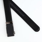 Ремень мужской, ширина 3,5 см, пряжка автомат, цвет чёрный - фото 25398780