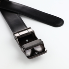 Ремень мужской, ширина 3,5 см, пряжка автомат, цвет чёрный - фото 25398781