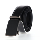 Ремень мужской, 126×3.5 см, натуральная кожа, пряжка автомат, чёрный - Фото 1