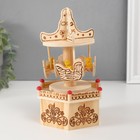 Сувенир музыкальный механический «Фигурка карусель: мишка в лодочке», дерево, 10×11.5×18.5 см - Фото 3
