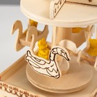 Сувенир музыкальный механический «Фигурка карусель: мишка на лебеде», дерево, 10×10×19 см - Фото 3