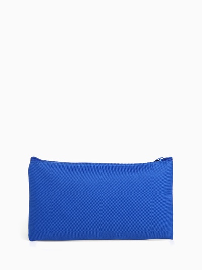 Косметичка-пенал на молнии, плоская, маленькая, синяя