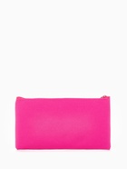 Косметичка-пенал на молнии, плоская, маленькая, однотонная, малиновая - Фото 5