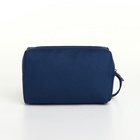 Косметичка дорожная на молнии, маленькая, с ручкой, синяя - Фото 2