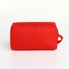 Косметичка дорожная на молнии, маленькая, с ручкой, красная - Фото 3
