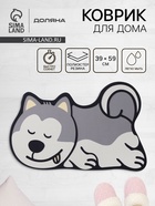 Коврик для дома Доляна «Хаски», влаговпитывающий, 59×39 см - Фото 1