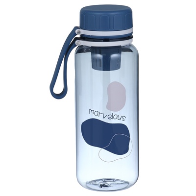 Бутылка для воды, 600 мл, 20 х 7 см, с ситом, белая